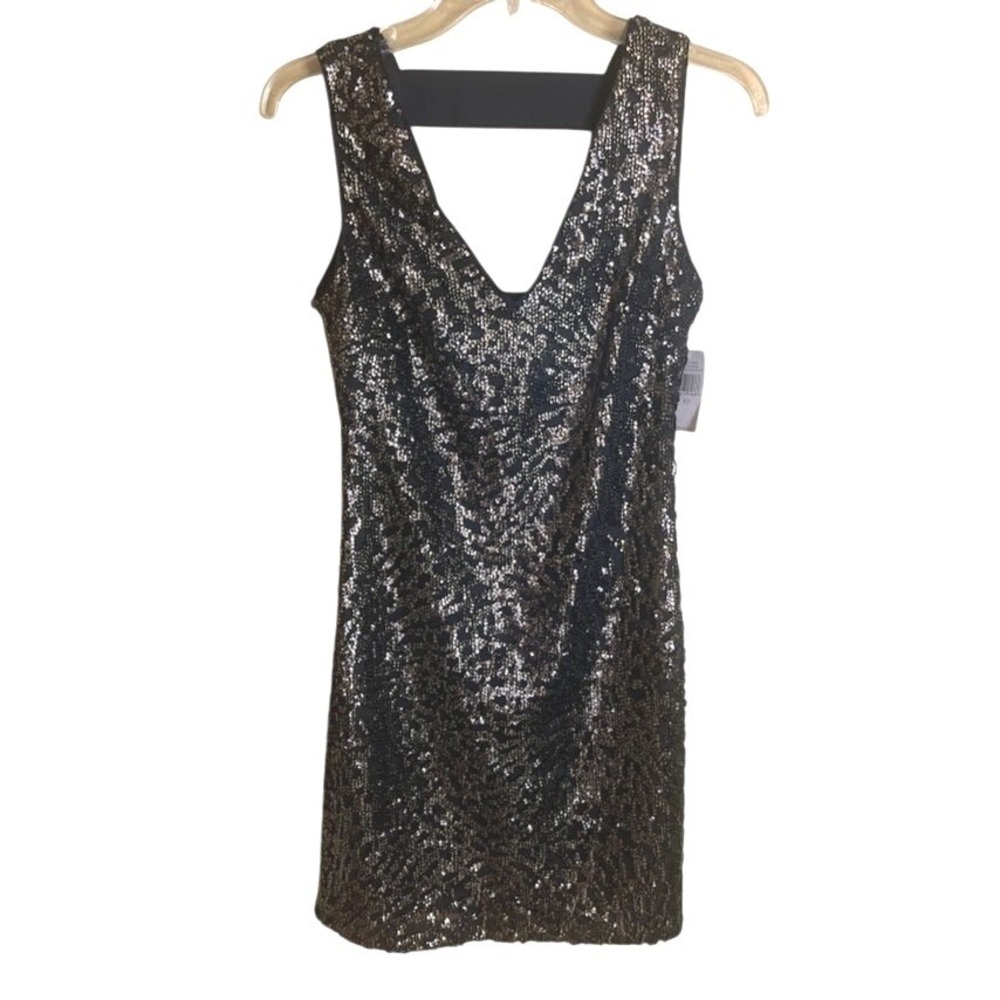 1. State Black Sequin V-Neck Sheath Mini‎ Dress - XS - NWT